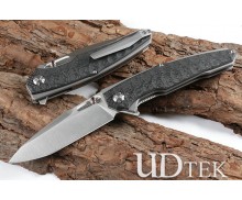 Big black shark carbon fiber fast opening folding knife UD405441 